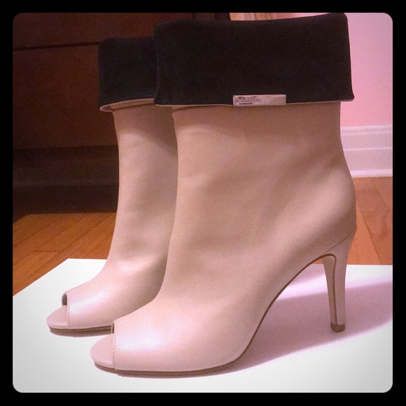 calvin klein peep toe booties
